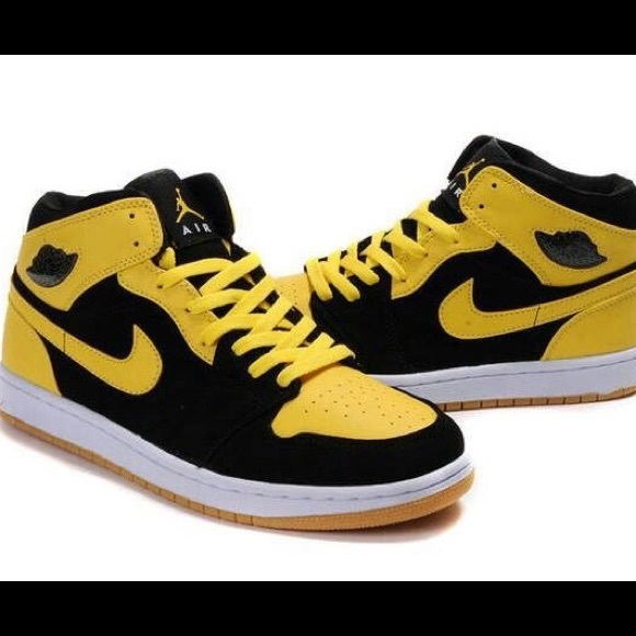 nike 1s yellow and black